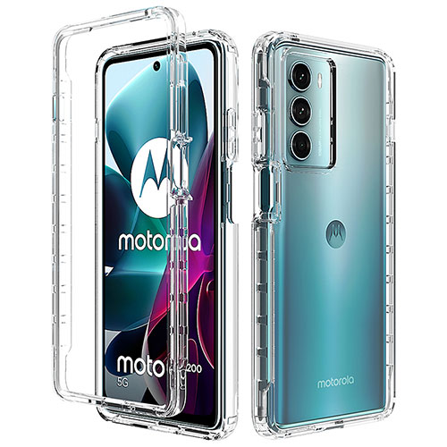 Ultra-thin Transparent Gel Gradient Soft Matte Finish Front and Back Case 360 Degrees Cover for Motorola Moto Edge S30 5G Clear