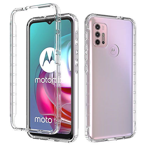 Ultra-thin Transparent Gel Gradient Soft Matte Finish Front and Back Case 360 Degrees Cover for Motorola Moto G10 Clear