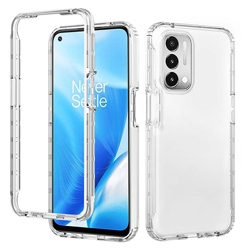 Ultra-thin Transparent Gel Gradient Soft Matte Finish Front and Back Case 360 Degrees Cover for OnePlus Nord N200 5G Clear
