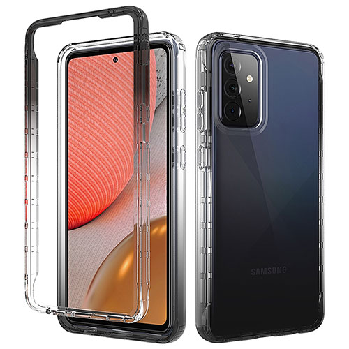 Ultra-thin Transparent Gel Gradient Soft Matte Finish Front and Back Case 360 Degrees Cover for Samsung Galaxy A72 5G Dark Gray