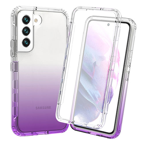 Ultra-thin Transparent Gel Gradient Soft Matte Finish Front and Back Case 360 Degrees Cover for Samsung Galaxy S21 FE 5G Purple