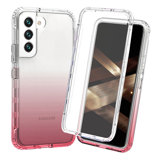 Ultra-thin Transparent Gel Gradient Soft Matte Finish Front and Back Case 360 Degrees Cover for Samsung Galaxy S24 Plus 5G Red