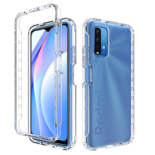 Ultra-thin Transparent Gel Gradient Soft Matte Finish Front and Back Case 360 Degrees Cover for Xiaomi Redmi 9T 4G Clear