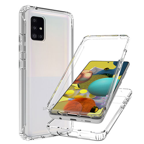 Ultra-thin Transparent Gel Gradient Soft Matte Finish Front and Back Case 360 Degrees Cover JX1 for Samsung Galaxy M40S Clear
