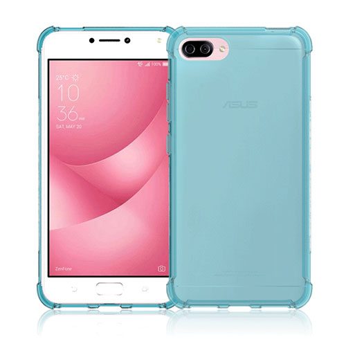 Ultra-thin Transparent Gel Soft Case for Asus Zenfone 4 Max ZC554KL Blue