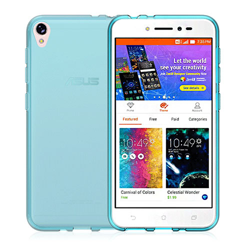 Ultra-thin Transparent Gel Soft Case for Asus Zenfone Live ZB501KL Blue