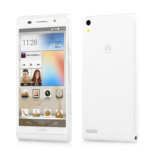 Ultra-thin Transparent Gel Soft Case for Huawei Ascend P6 White