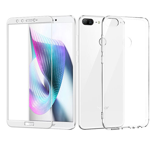 Ultra-thin Transparent Gel Soft Case with Screen Protector for Huawei Honor 9 Lite White