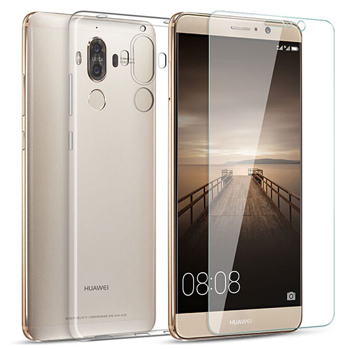 Ultra-thin Transparent Gel Soft Case with Screen Protector for Huawei Mate 9 Clear