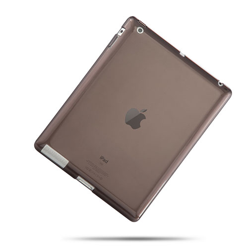 Ultra-thin Transparent Gel Soft Cover for Apple iPad 2 Gray