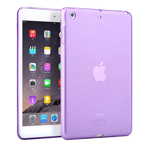 Ultra-thin Transparent Gel Soft Cover for Apple iPad Mini Purple