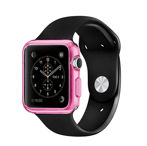 Ultra-thin Transparent Gel Soft Cover for Apple iWatch 38mm Pink
