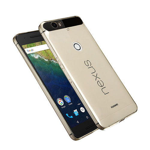 Ultra-thin Transparent Gel Soft Cover for Google Nexus 6P Gold