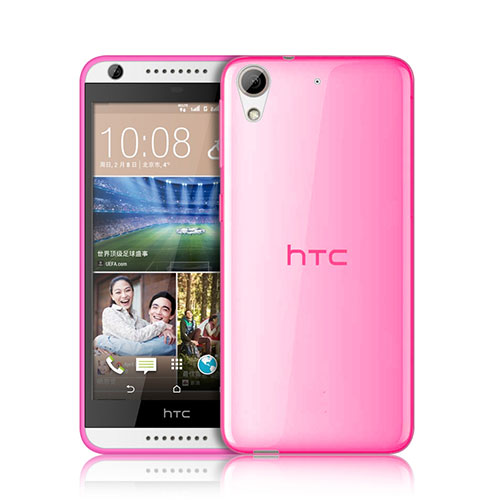 Ultra-thin Transparent Gel Soft Cover for HTC Desire 626 Pink