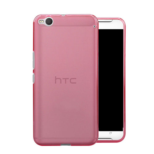 Ultra-thin Transparent Gel Soft Cover for HTC One X9 Pink