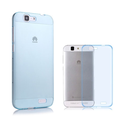 Ultra-thin Transparent Gel Soft Cover for Huawei Ascend G7 Blue