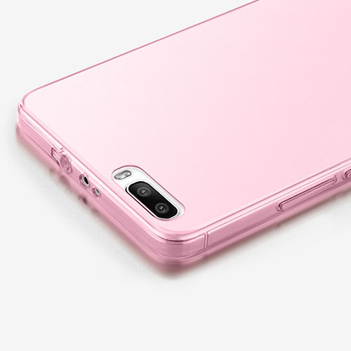 Ultra-thin Transparent Gel Soft Cover for Huawei Honor 6 Plus Pink