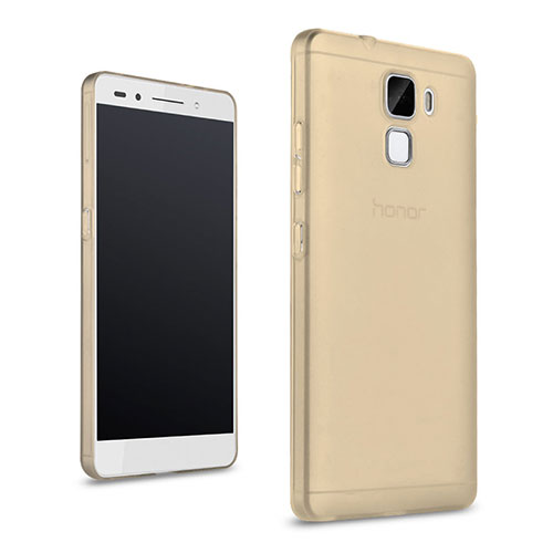 Ultra-thin Transparent Gel Soft Cover for Huawei Honor 7 Dual SIM Gold