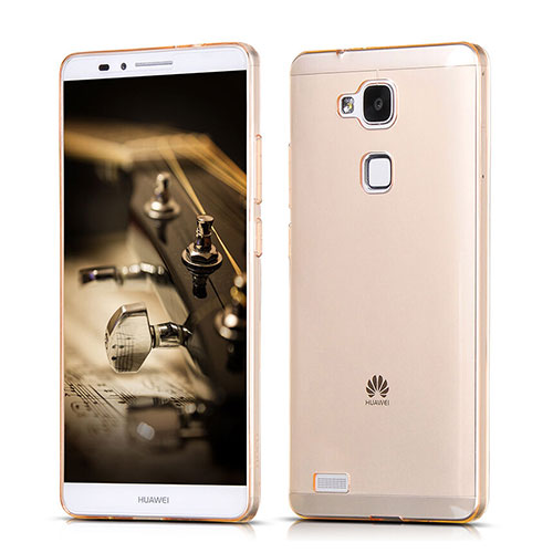 Ultra-thin Transparent Gel Soft Cover for Huawei Mate 7 Gold