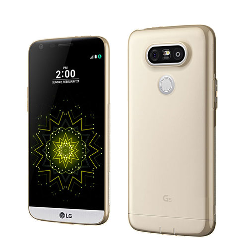 Ultra-thin Transparent Gel Soft Cover for LG G5 Gold