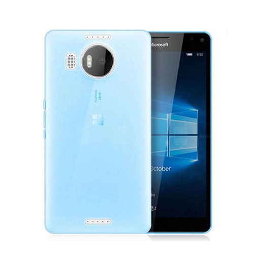 Ultra-thin Transparent Gel Soft Cover for Microsoft Lumia 950 XL Blue