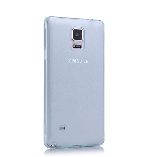 Ultra-thin Transparent Gel Soft Cover for Samsung Galaxy Note 4 Duos N9100 Dual SIM Blue