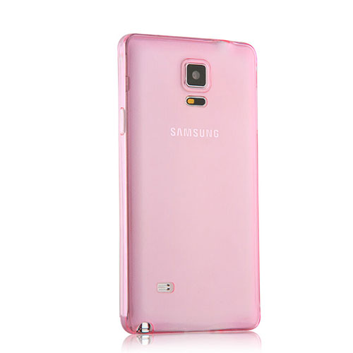 Ultra-thin Transparent Gel Soft Cover for Samsung Galaxy Note 4 Duos N9100 Dual SIM Pink