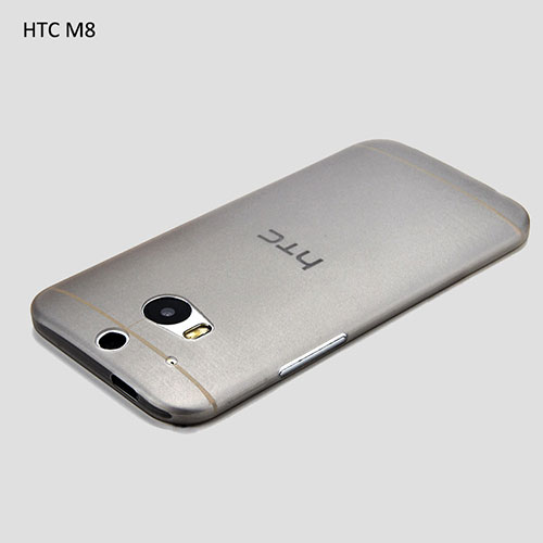 Ultra-thin Transparent Gel Soft Cover T01 for HTC One M8 Gray