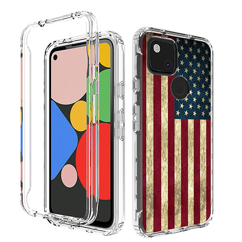 Ultra-thin Transparent Gel Soft Matte Finish Front and Back Case 360 Degrees Cover for Google Pixel 4a Mixed