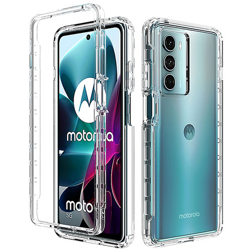 Ultra-thin Transparent Gel Soft Matte Finish Front and Back Case 360 Degrees Cover for Motorola Moto G200 5G Clear