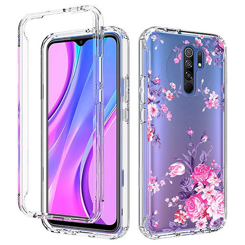 Ultra-thin Transparent Gel Soft Matte Finish Front and Back Case 360 Degrees Cover for Xiaomi Redmi 9 Pink