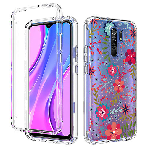 Ultra-thin Transparent Gel Soft Matte Finish Front and Back Case 360 Degrees Cover for Xiaomi Redmi 9 Red