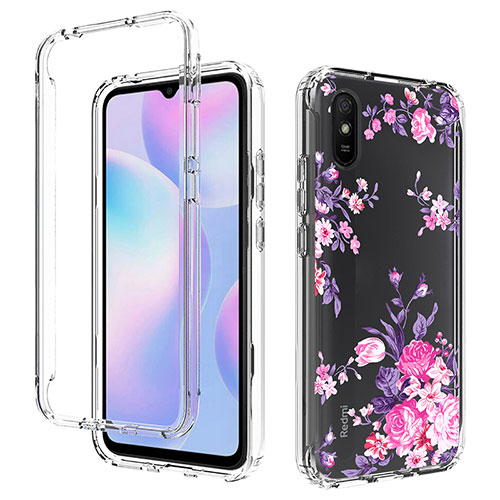 Ultra-thin Transparent Gel Soft Matte Finish Front and Back Case 360 Degrees Cover for Xiaomi Redmi 9AT Pink