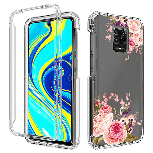 Ultra-thin Transparent Gel Soft Matte Finish Front and Back Case 360 Degrees Cover for Xiaomi Redmi Note 9 Pro Rose Gold