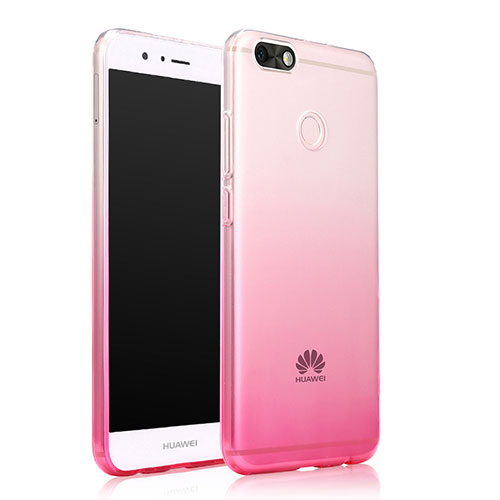 Ultra-thin Transparent Gradient Soft Cover for Huawei Enjoy 7 Pink