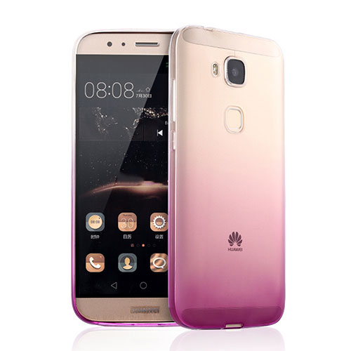Ultra-thin Transparent Gradient Soft Cover for Huawei G8 Pink