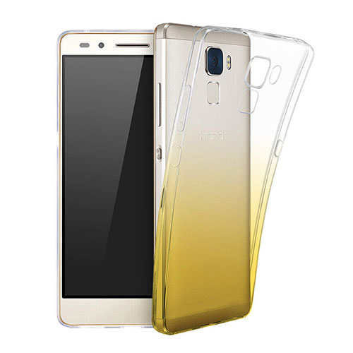 Ultra-thin Transparent Gradient Soft Cover for Huawei Honor 7 Lite Yellow