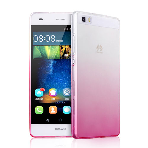 Ultra-thin Transparent Gradient Soft Cover for Huawei P8 Lite Pink