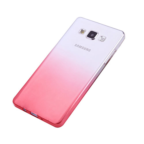 Ultra-thin Transparent Gradient Soft Cover for Samsung Galaxy A5 Duos SM-500F Pink