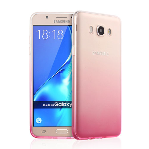 Ultra-thin Transparent Gradient Soft Cover for Samsung Galaxy J7 (2016) J710F J710FN Pink