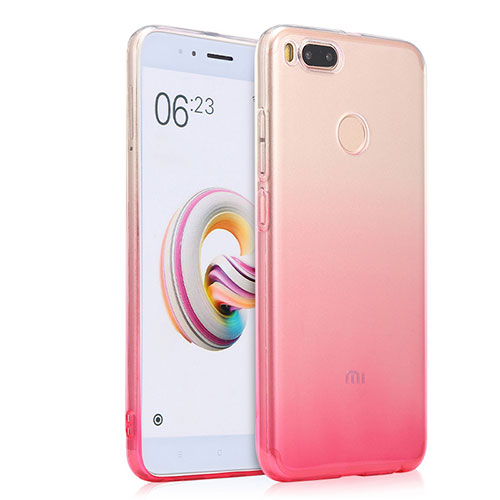 Ultra-thin Transparent Gradient Soft Cover for Xiaomi Mi 5X Pink