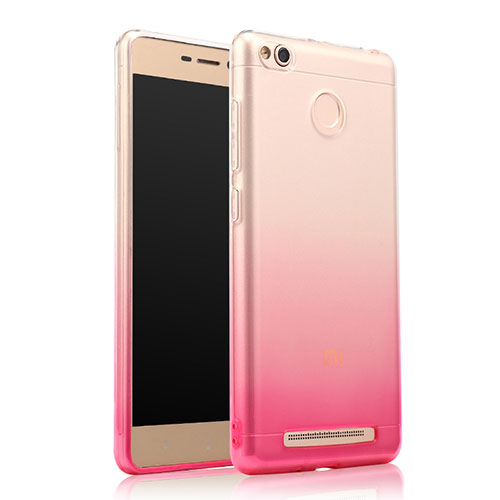 Ultra-thin Transparent Gradient Soft Cover for Xiaomi Redmi 3S Pink