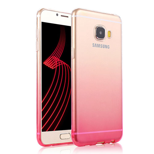 Ultra-thin Transparent Gradient Soft Cover T04 for Samsung Galaxy C5 Pro C5010 Pink