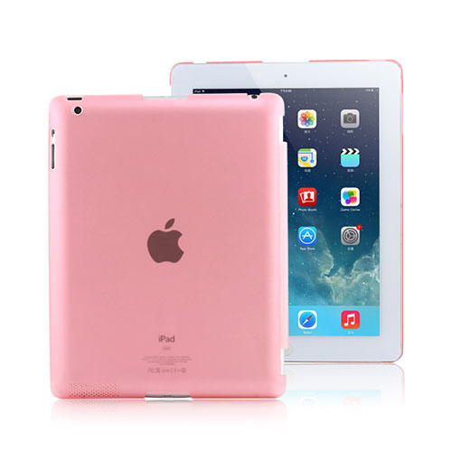 Ultra-thin Transparent Matte Finish Case for Apple iPad 3 Pink