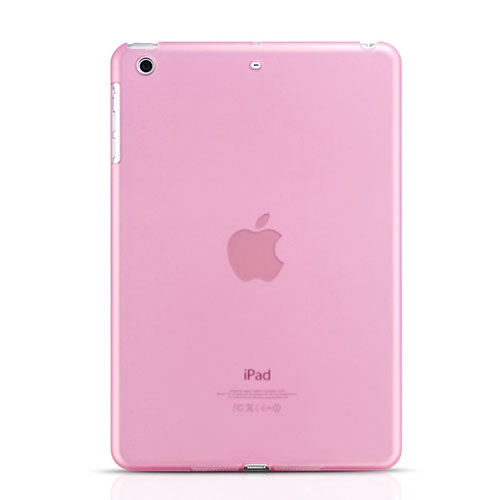 Ultra-thin Transparent Plastic Back Cover for Apple iPad Mini Pink