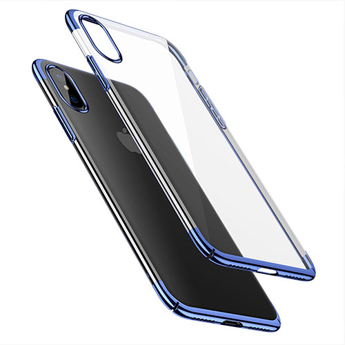 Ultra-thin Transparent Plastic Case for Apple iPhone Xs Max Blue