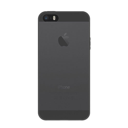 Ultra-thin Transparent Silicone Matte Finish Case for Apple iPhone 5 Dark Gray