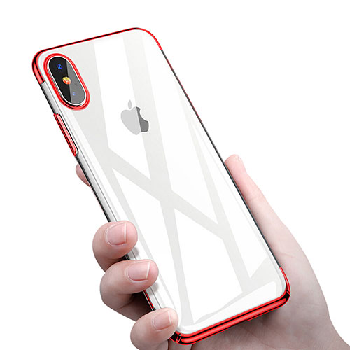 Ultra-thin Transparent TPU Soft Case C16 for Apple iPhone Xs Red
