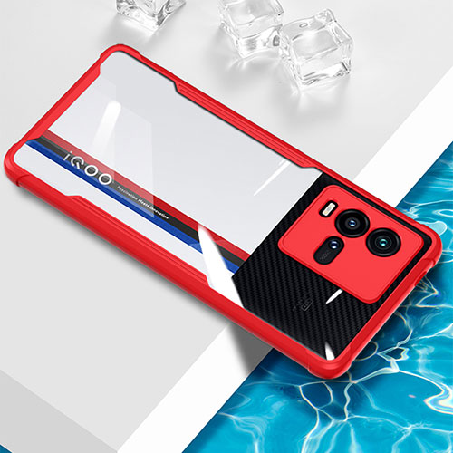 Ultra-thin Transparent TPU Soft Case Cover BH1 for Vivo iQOO 10 5G Red