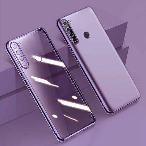 Ultra-thin Transparent TPU Soft Case Cover D01 for Xiaomi Redmi Note 8 (2021) Purple